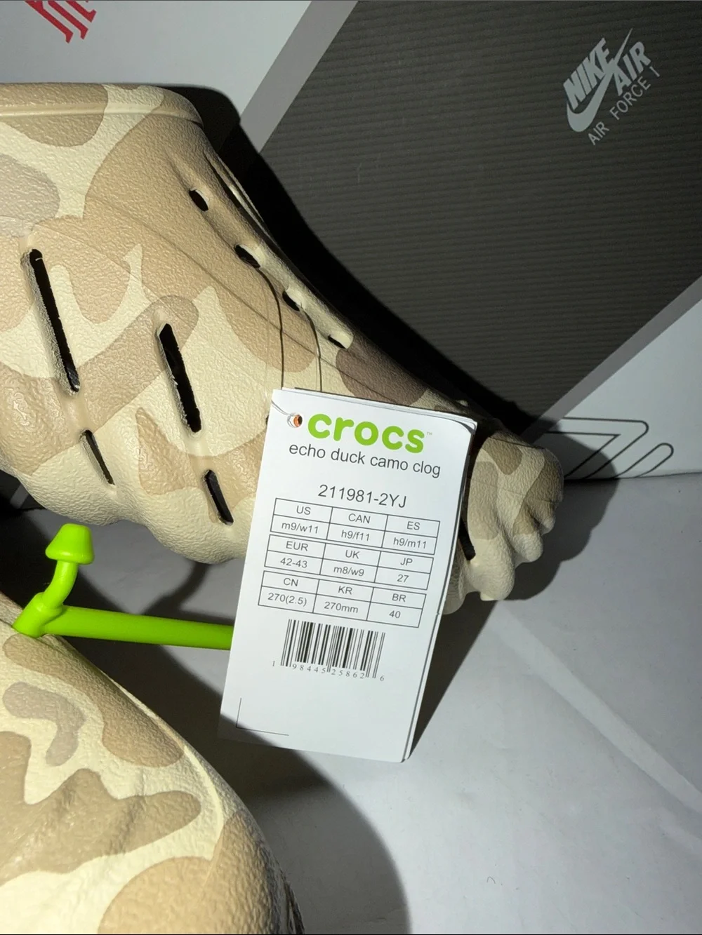 Crocs Echo Clogs Camo Tan Grey 211981-2YJ Mens Size 9 NWT